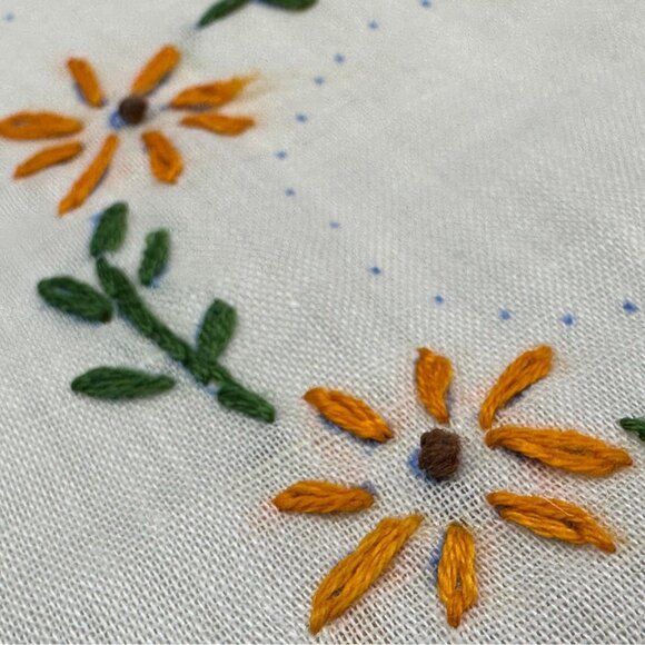 Vintage Throw Pillows Embroidered Floral Peach Green White Set Of 3 Cottagecore - Picture 5 of 10